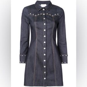 Cinq A Sept Studded Denim Shirt Dress Size 12 new without tags